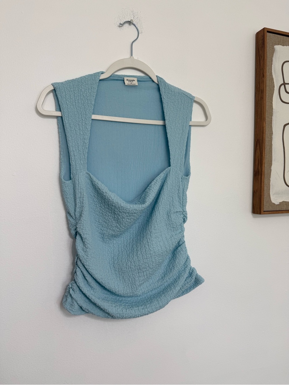 Abercrombie & Fitch Light Blue Textured Cowl Camisole